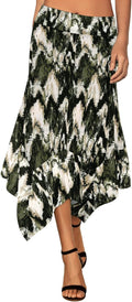 Women's Skirts Stretchy Waistband A Line Handkerchief Hem Midi - Flowy