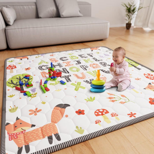 Letter Fox Baby Play Mat - Waterproof Non-Slip Crawling Mat