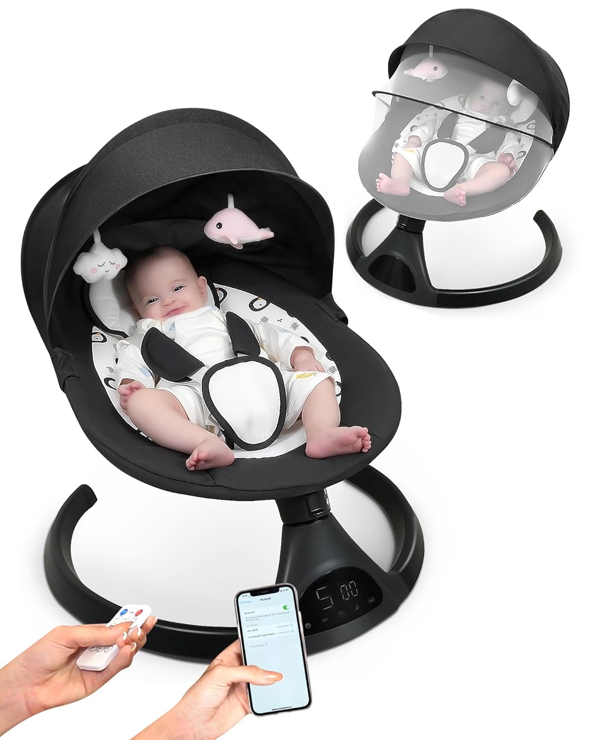 Electric Baby Swing for Infants with Bluetooth and Music