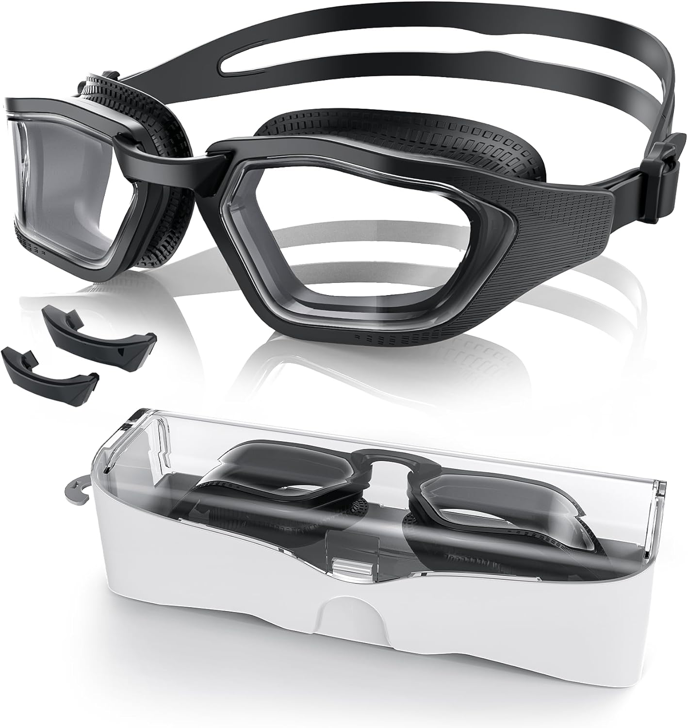 Sleek UV400 Swim Goggles - Wide View, Anti-Fog, Leak-Free Comfort!