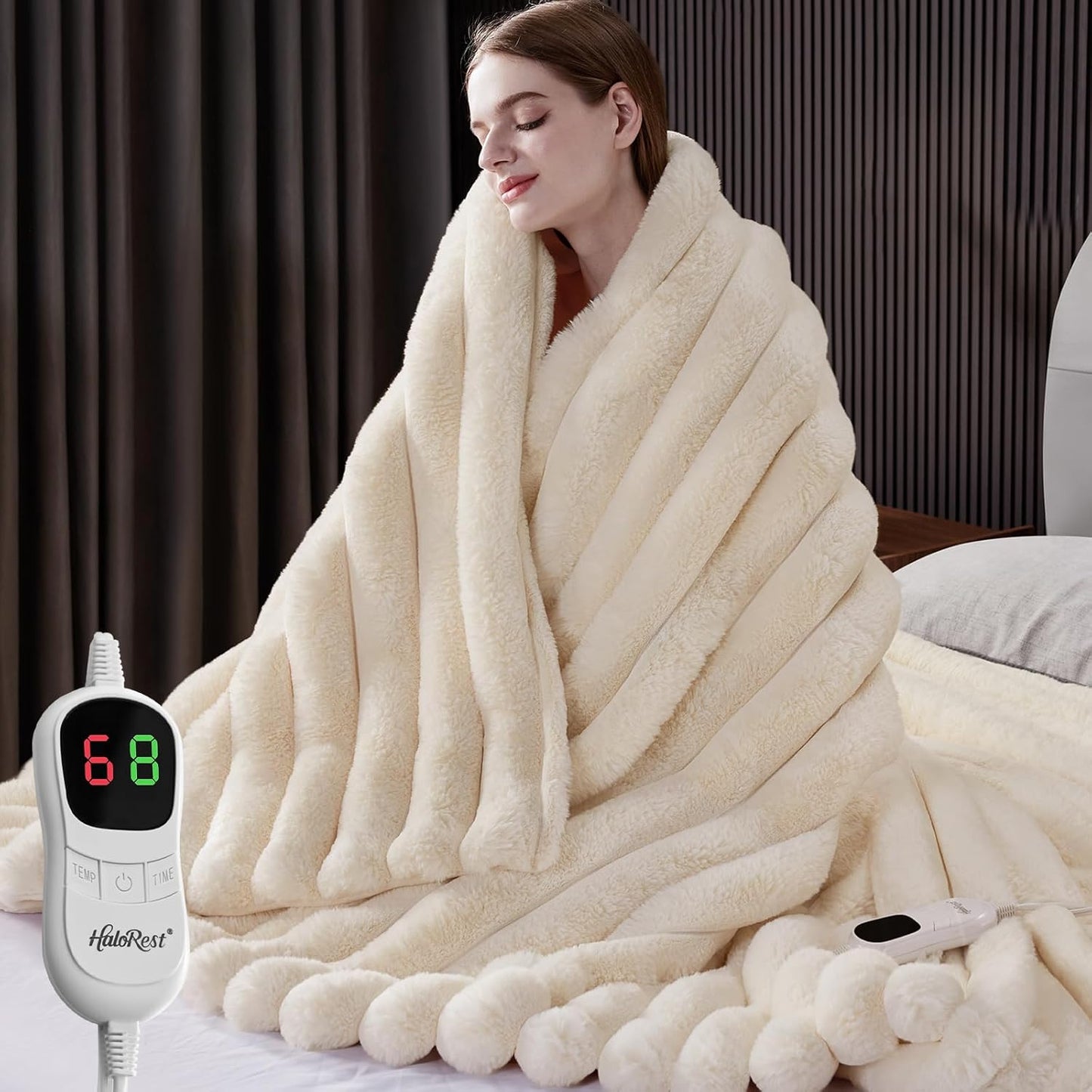 Heated Throw Blanket for Cozy Comfort with Overheat Protection