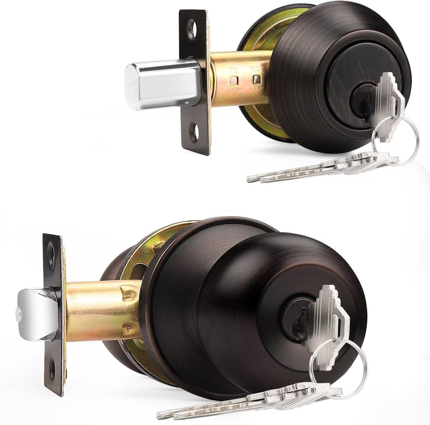 Probrico Door Knob and Deadbolt Set in Oil Rubbed Bronze Finish