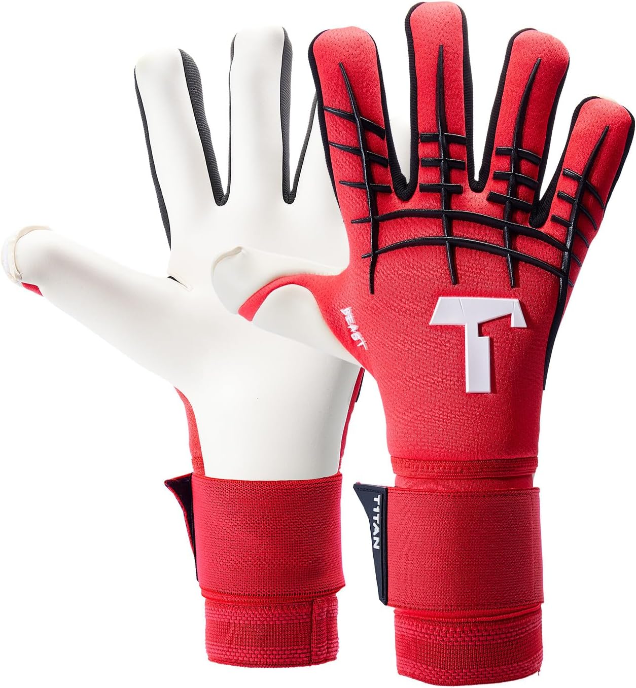 T1TAN Beast Goalkeeper Gloves with Finger Protection for All
