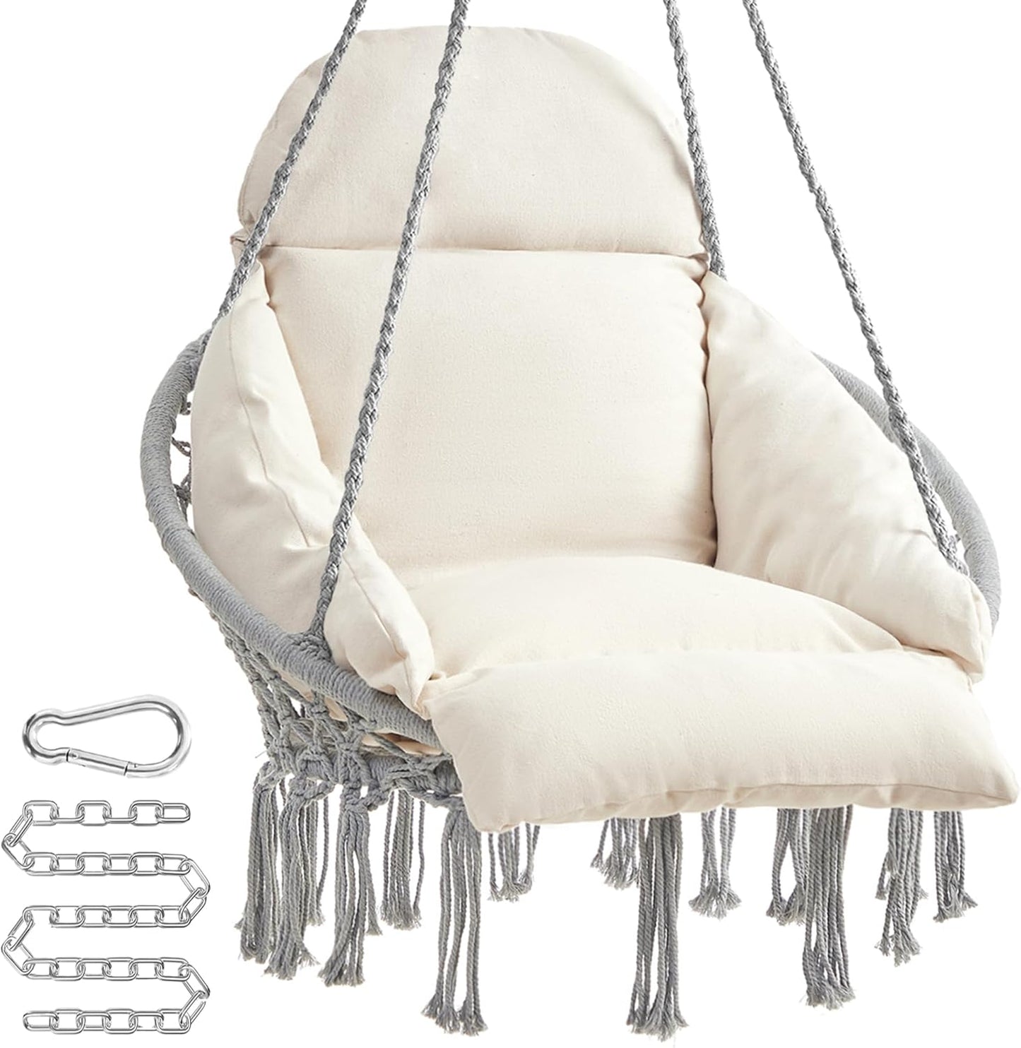 SONGMICS Hanging Chair with Thick Cushion for Ultimate Comfort