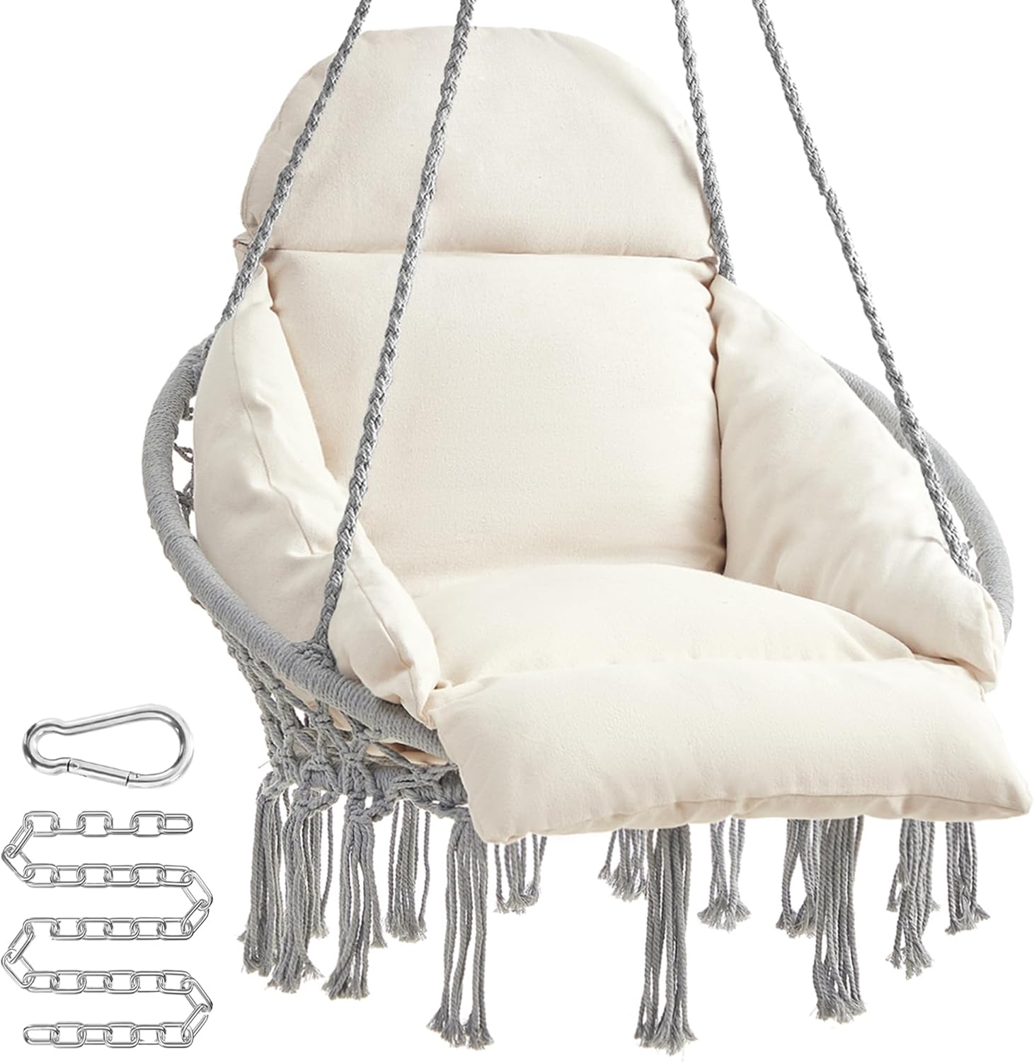 SONGMICS Hanging Chair with Thick Cushion for Ultimate Comfort