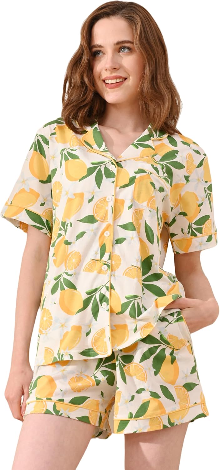 100% Cotton Pajamas for Women Sets Soft Sleepwear Loungewear