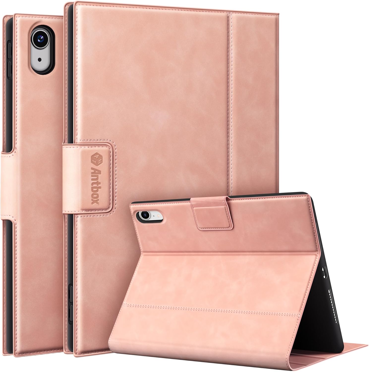 Antbox Case for iPad 11th/10th Gen with Pencil Holder in Peach Pink