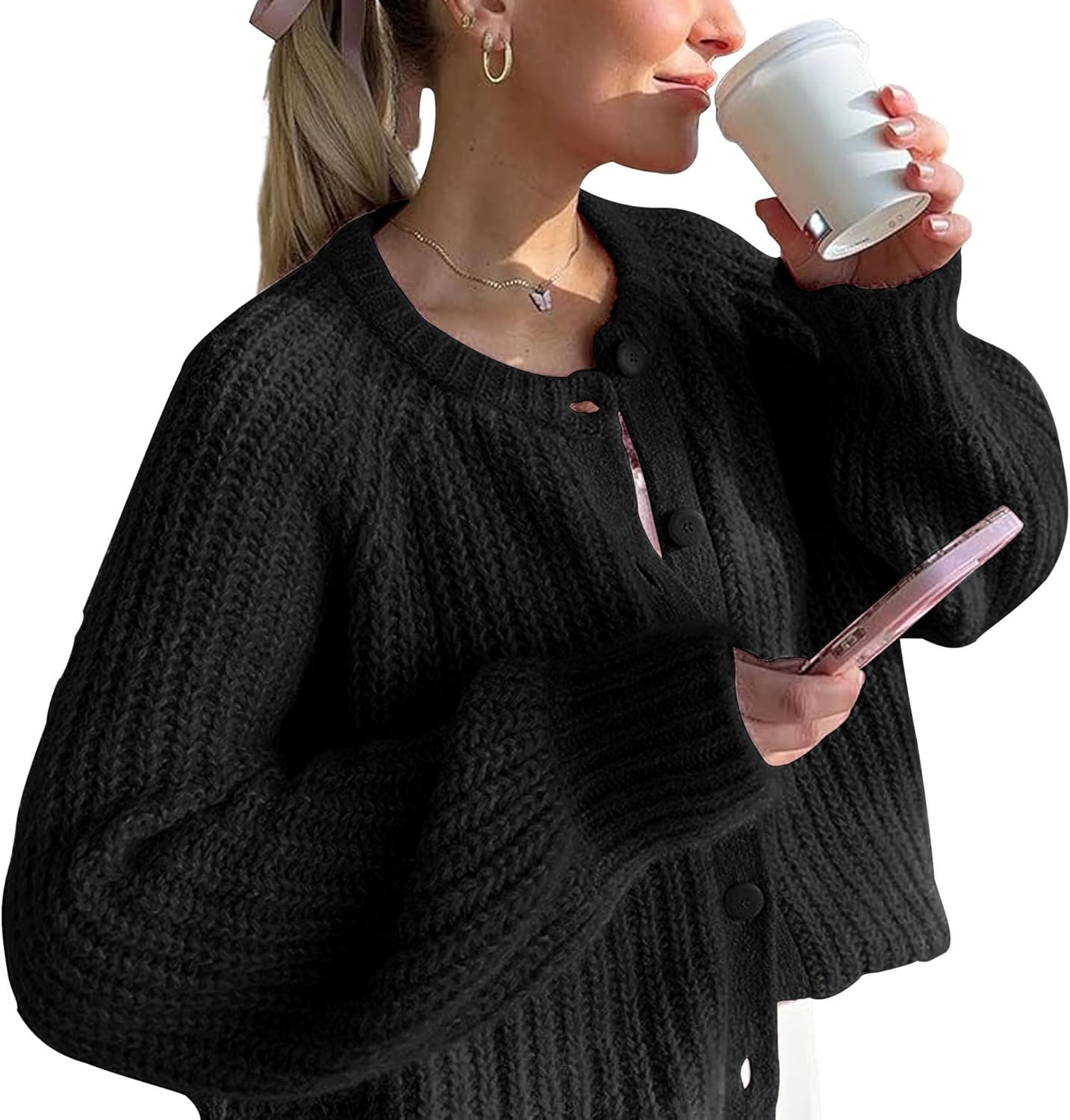 Chunky Knitted Cardigan Sweaters for Women - Stylish Comfort
