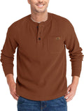 ZITY Long Sleeve Henley Waffle Thermal Pullover - Casual Warmth Men's