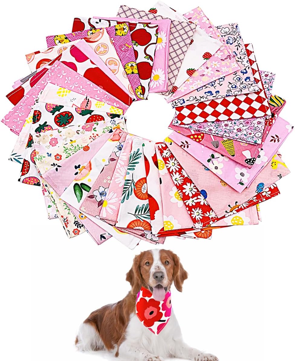 50pcs Small Dog Bandanas Bulk for Stylish Pets and Puppies