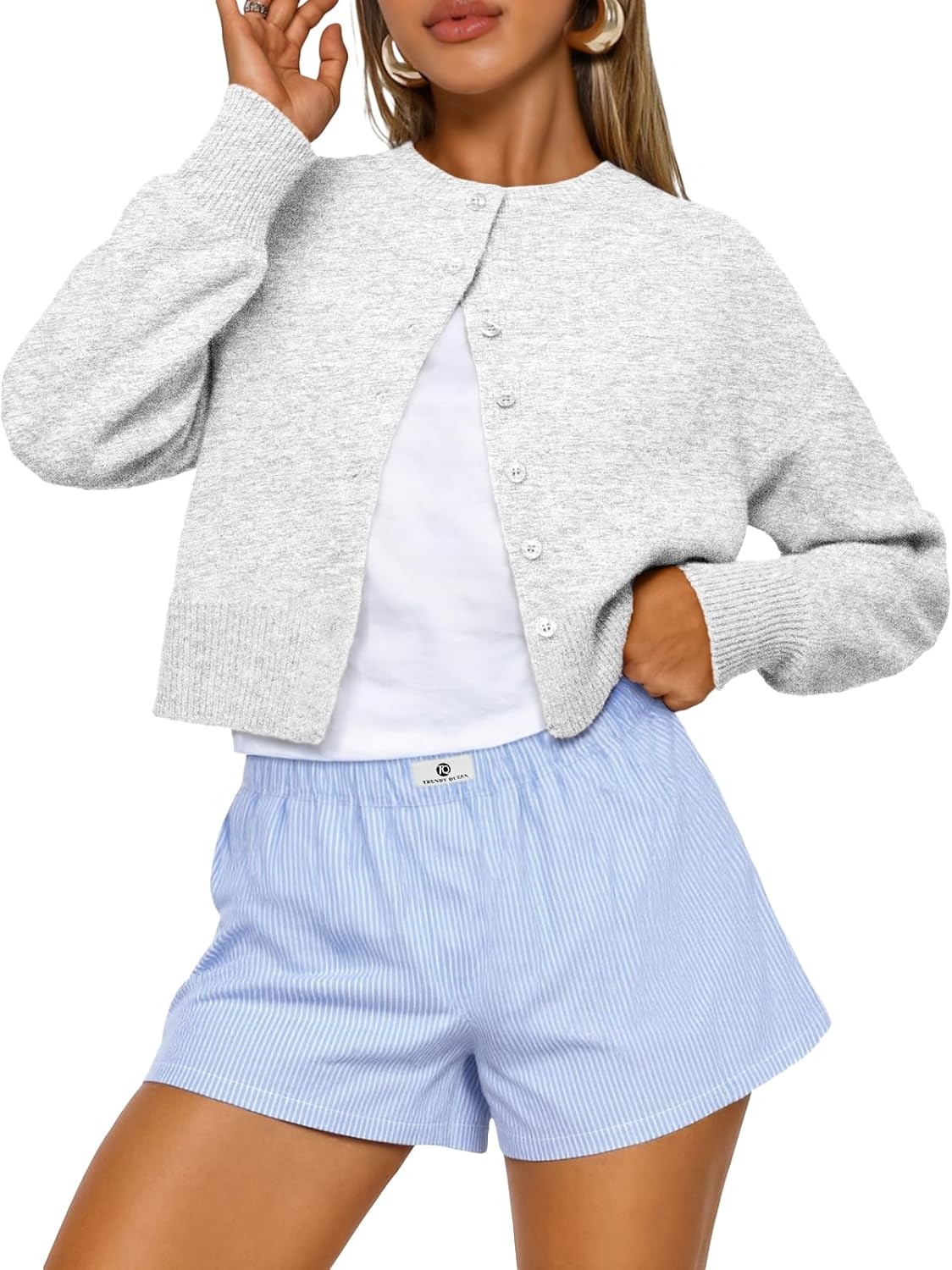 Trendy Queen Cropped Cardigan Sweaters for Women Fashion 2025
