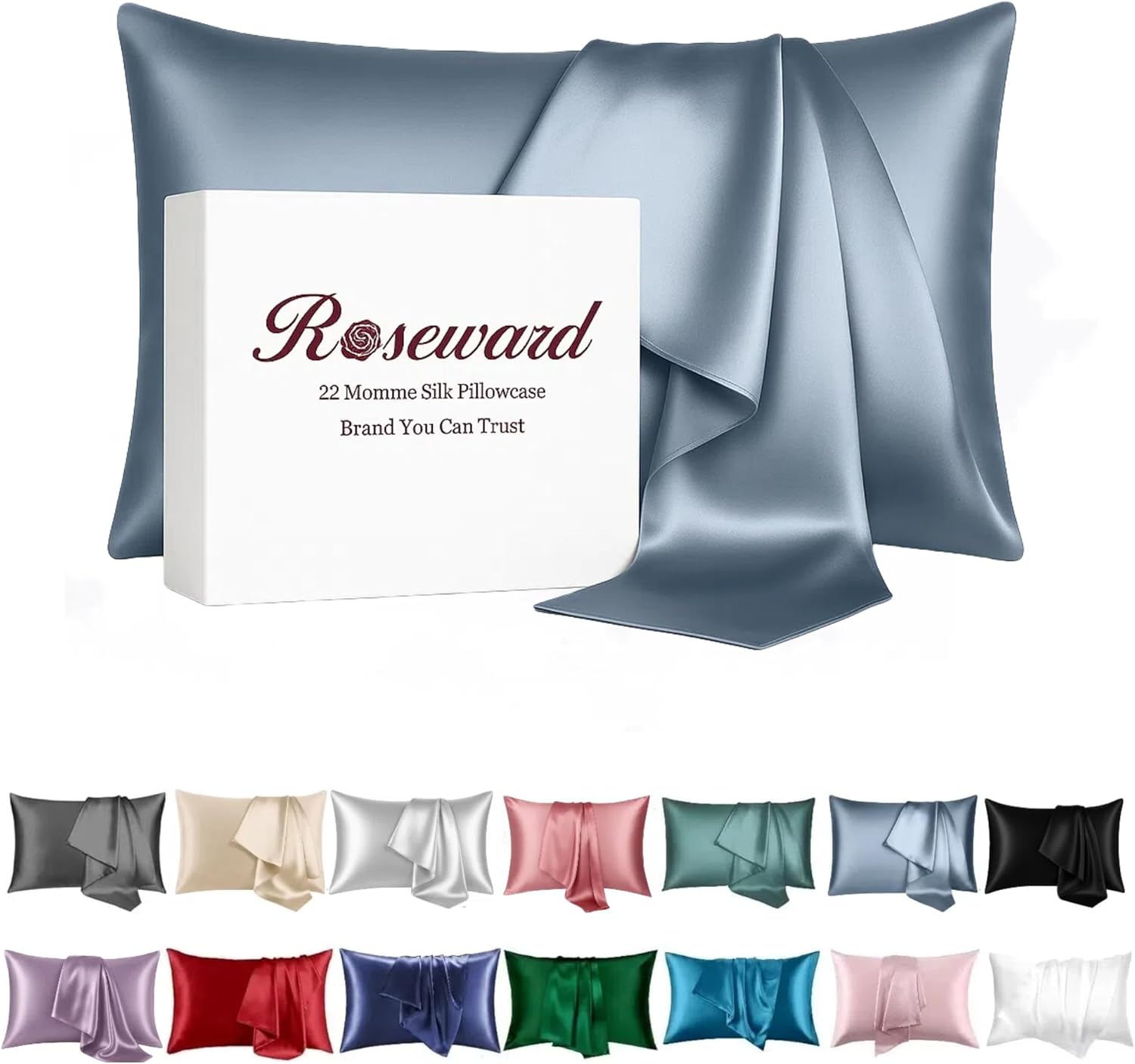 100% Mulberry Silk Pillowcase for Hair and Skin, 22 Momme