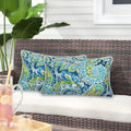 Outdoor Waterproof Lumbar Rectangular Throw Pillow 12x20 in - Paisley