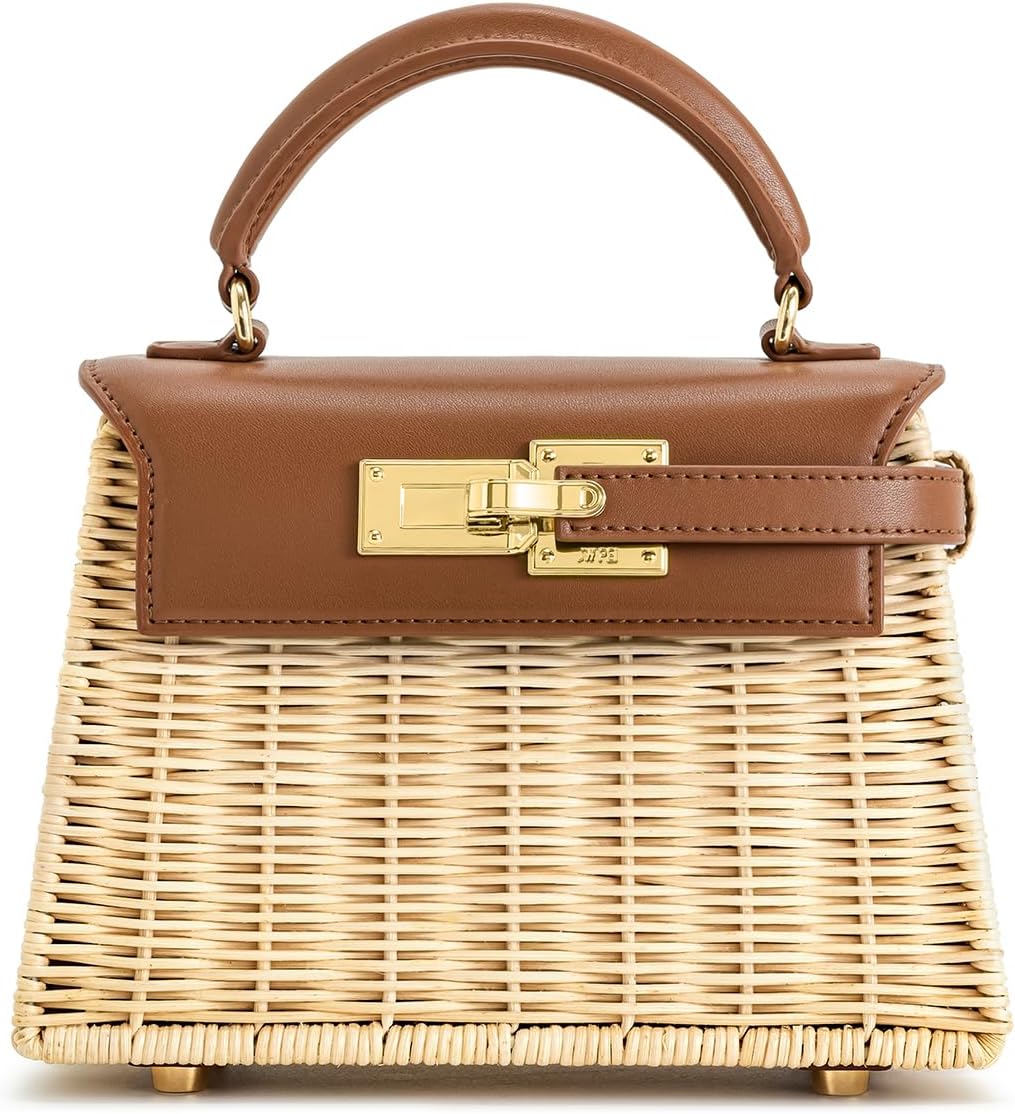 JW PEI Women's Elise Top Handle Bag: Stylish Rattan Design