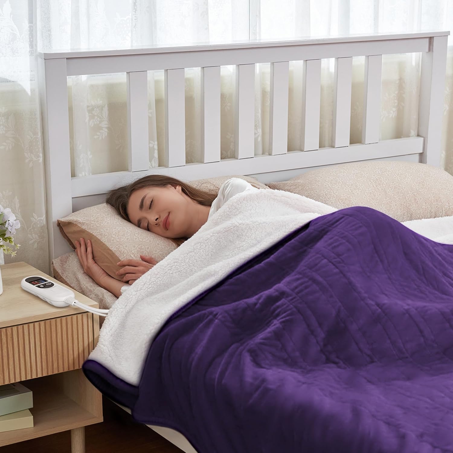 Heated Blanket Electric Blanket Full Size Cozy Soft Flannel