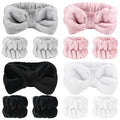 Face Wash Headband Wristband Set for Women Girls - Soft Microfiber Spa