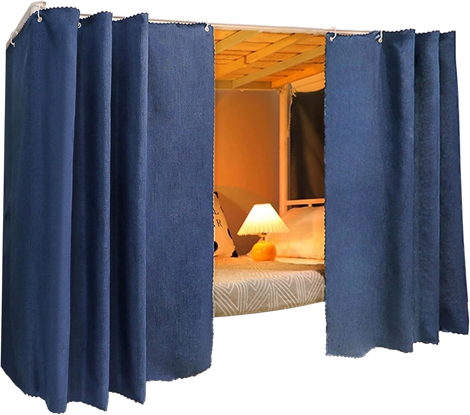 Navy Blue Bunk Bed Curtains - Dustproof & Privacy Guaranteed!