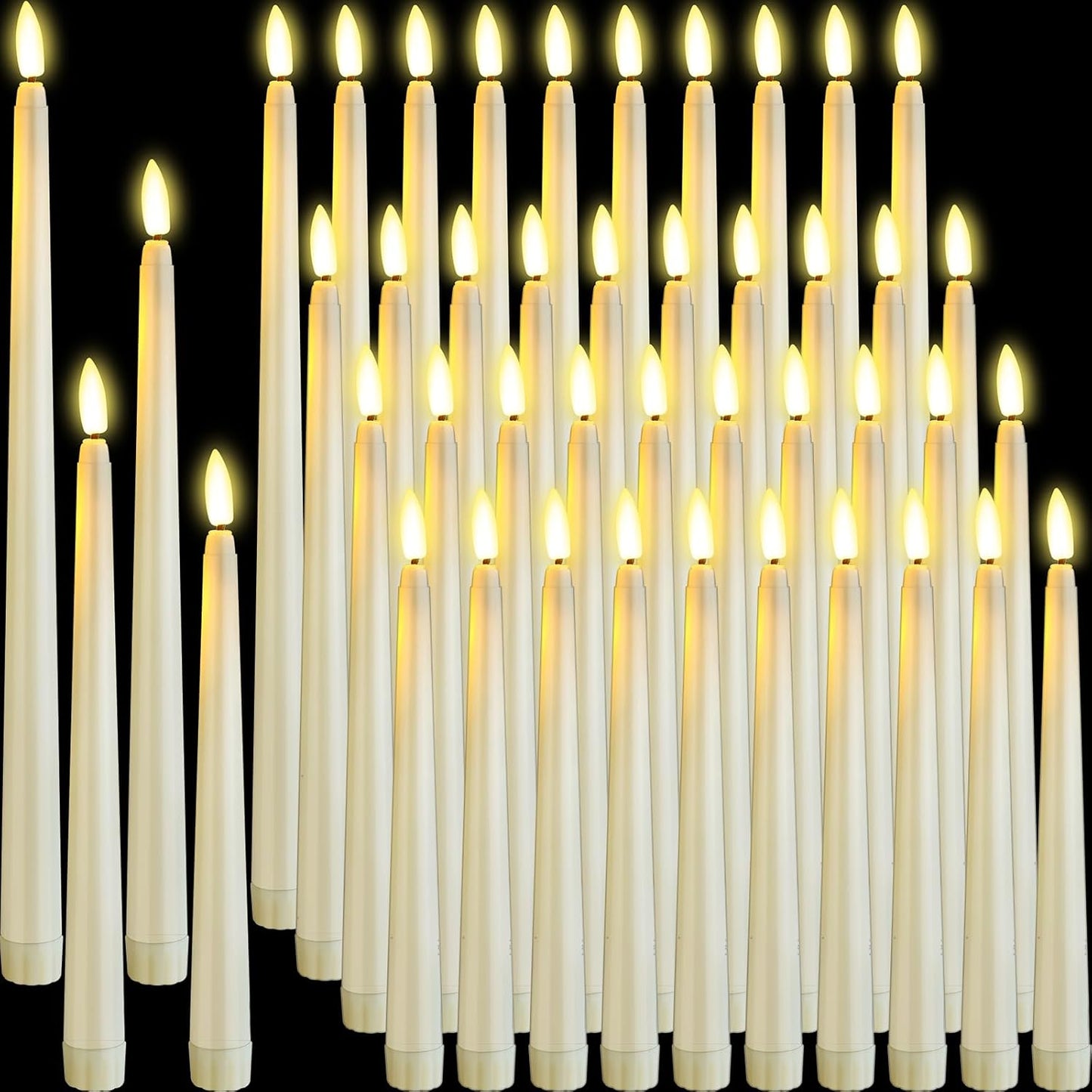 48 Pcs Flameless LED Taper Candles for Elegant Decor
