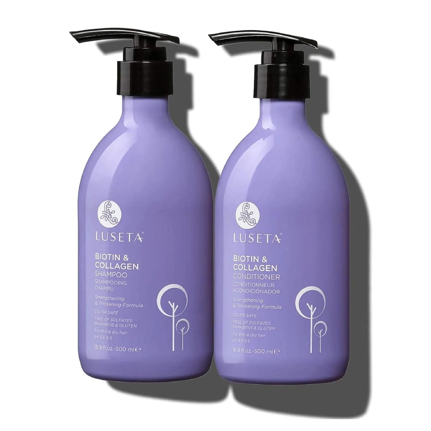 Luseta Biotin Shampoo & Conditioner Set - Hair Growth & Repair - 16.9 fl oz