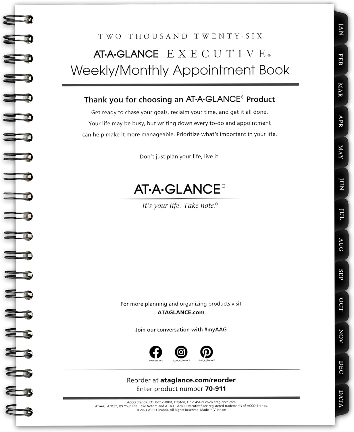 2026 Weekly Monthly Refill for 70-NX81 by AT-A-GLANCE
