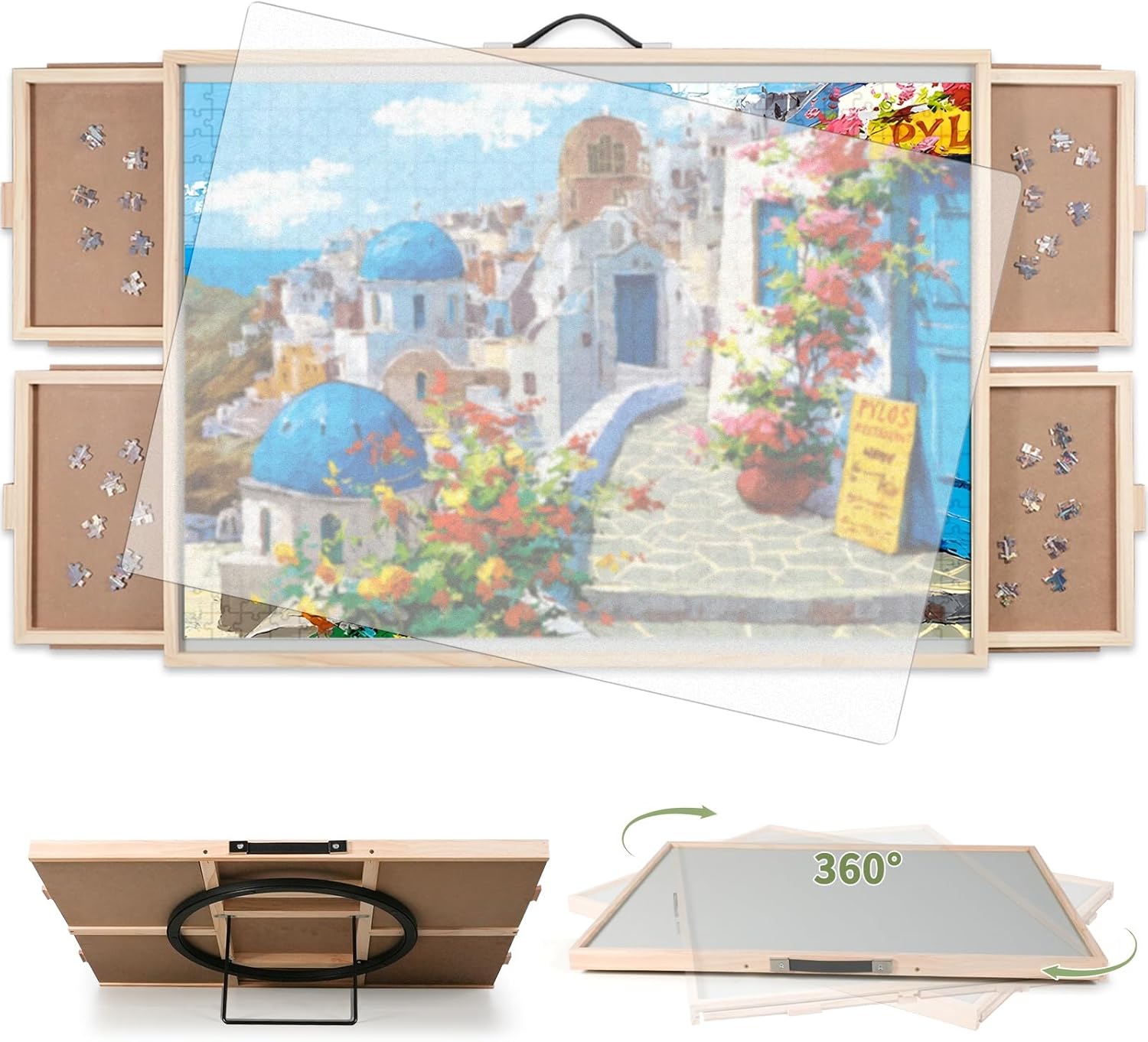 1500 Pieces 2-in-1 Tilting & Rotating Puzzle Board for Enthusiasts
