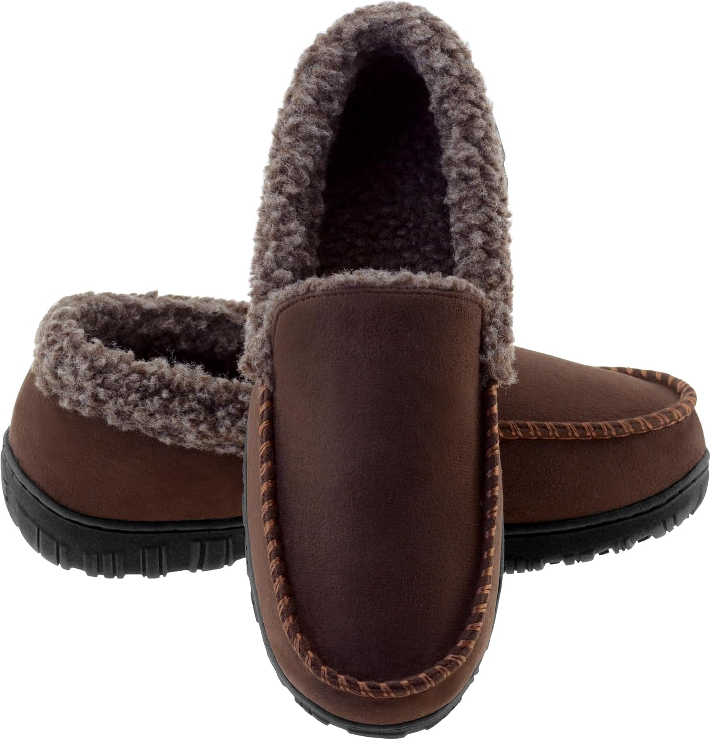 Lulex Moccasins for Men: Plush Indoor Outdoor Slippers