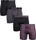 Reebok Men's Boxer Briefs 4-Pack 6ft Inseam - Stretch Performance