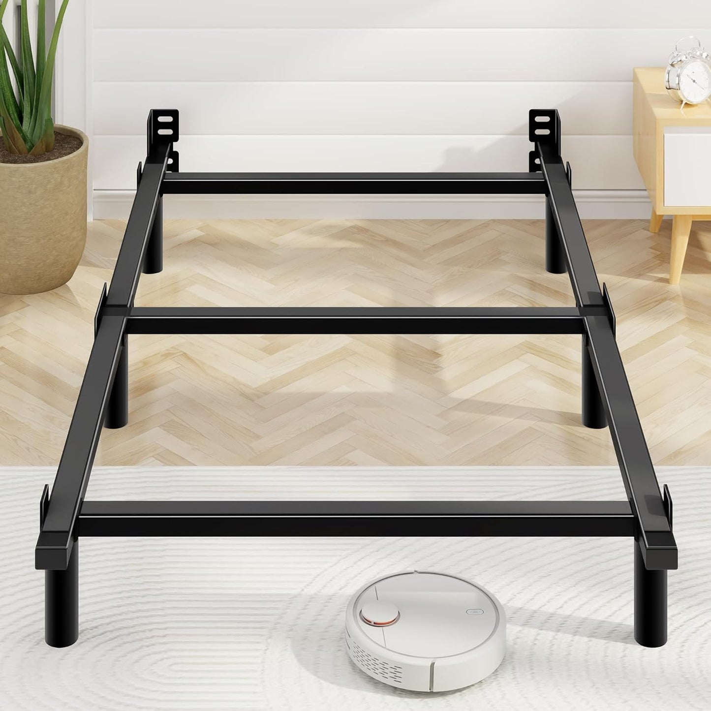 Twin Bed Frame with Heavy Duty 9-Leg Base for Comfort and Stability