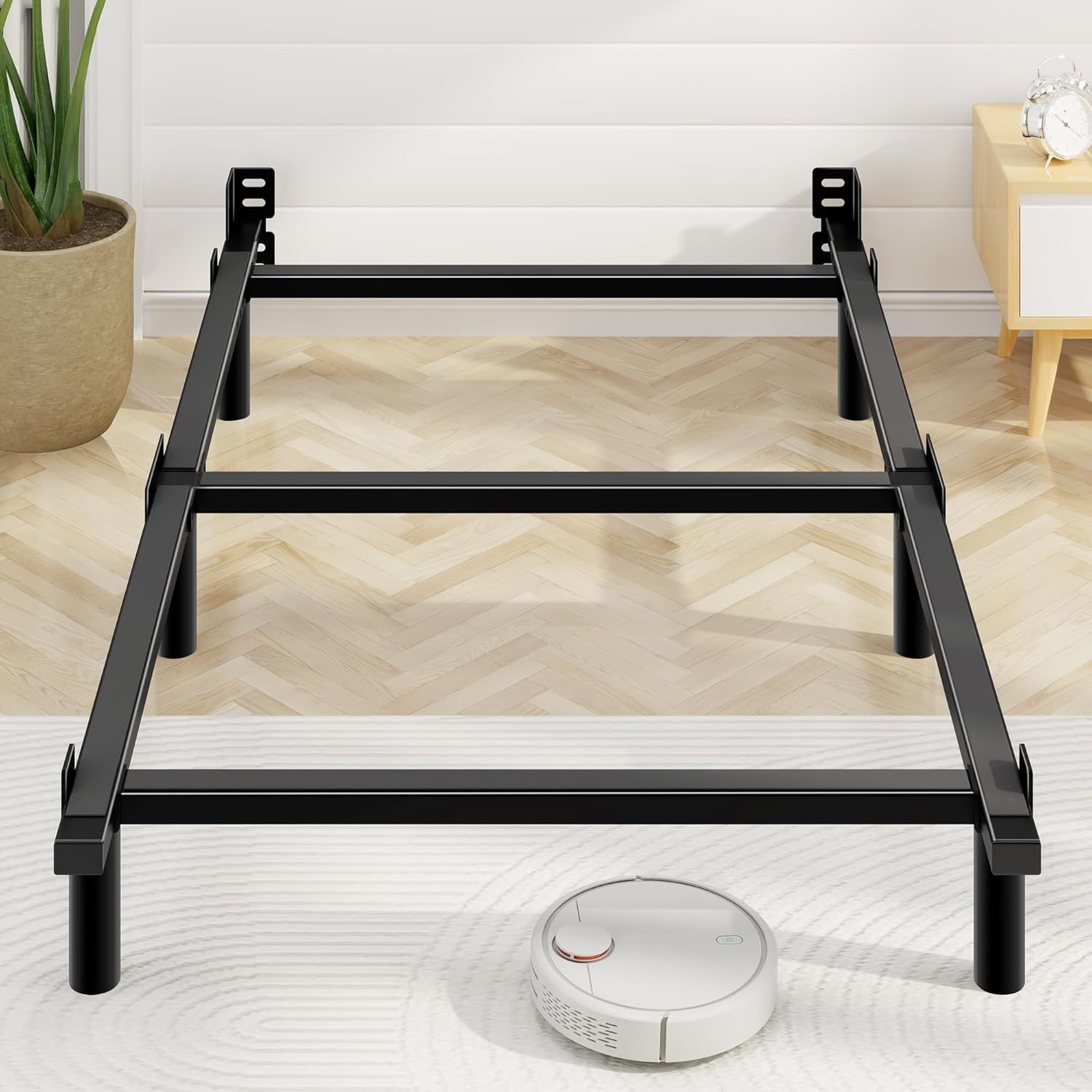 Twin Bed Frame with Heavy Duty 9-Leg Base for Comfort and Stability