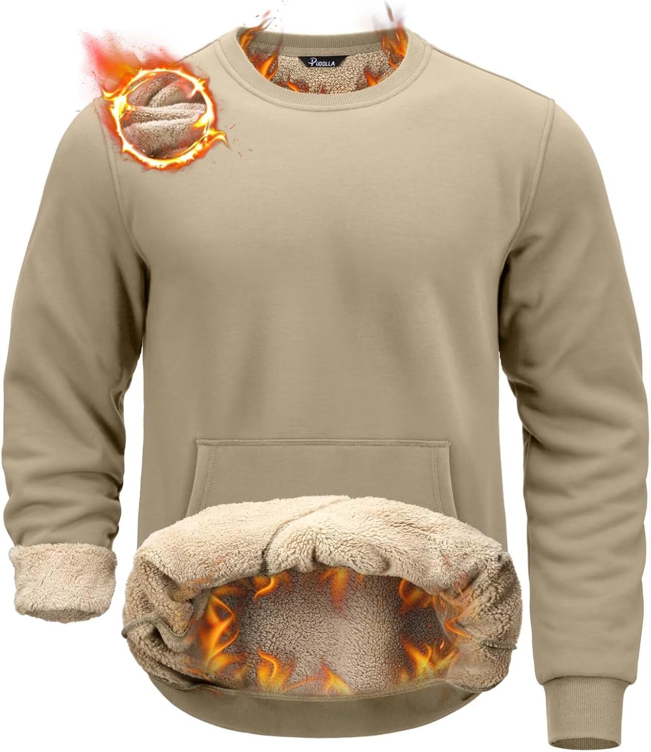 Pudolla Men's Sherpa Lined Sweatshirts for Ultimate Warmth