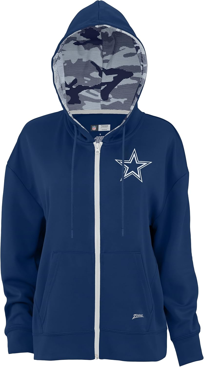 Zubaz NFL Women's Full Zip Hoodie for Ultimate Comfort and Style