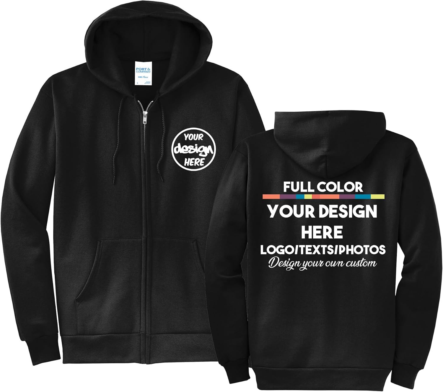 Custom Print Zip Hoodie for Ultimate Style!