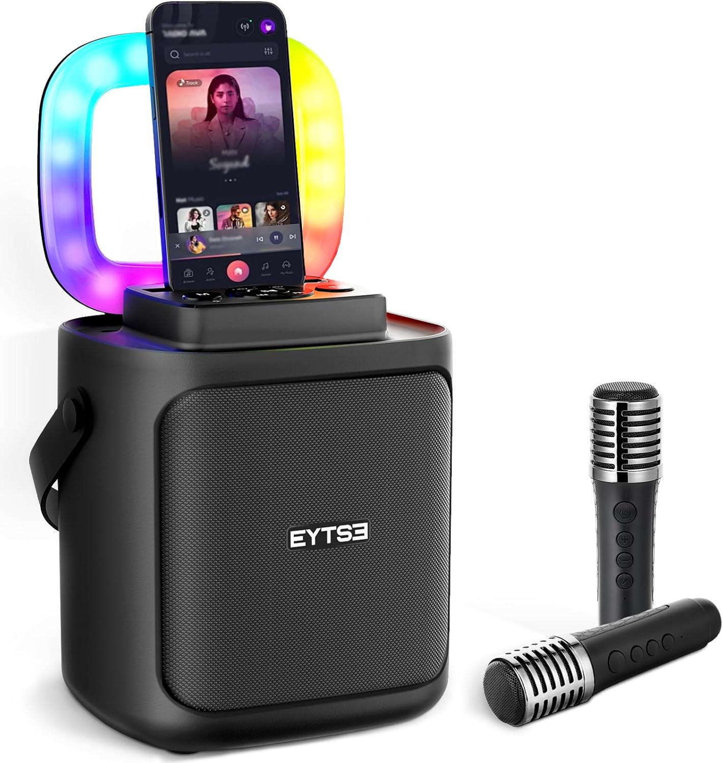 Portable Karaoke Party Machine with Wireless Mic Duo