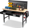 48in Workbench with Drawers and Pegboard - Heavy Duty Work Table