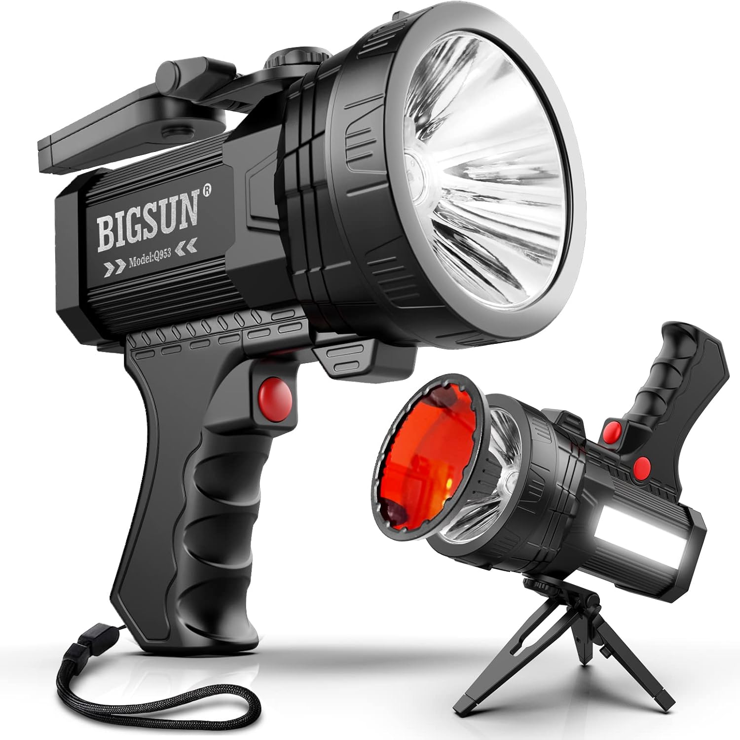BIGSUN Rechargeable Spotlight with 1000,000 Lumens Power