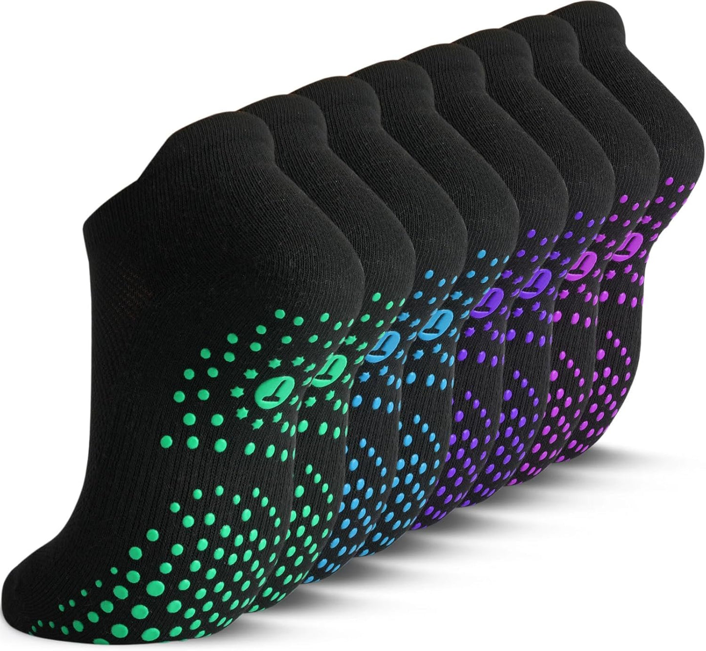 Cushioned Grippy Pilates Socks - Non Slip for Yoga & Barre