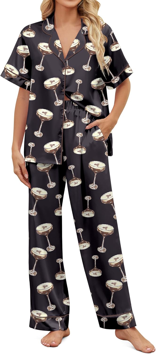 Satin Pajamas for Women Set - Comfortable Sleepwear Pjs Set