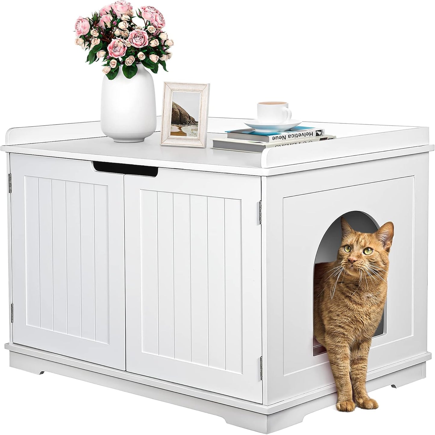 ZENY Wooden Cat Litter Cabinet for Stylish Home Decor