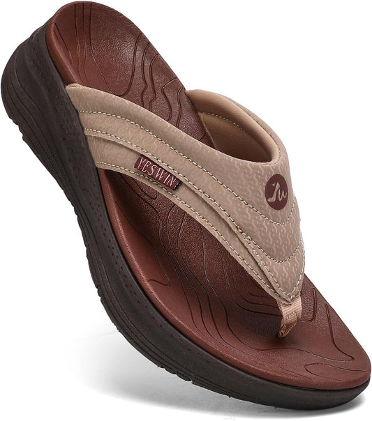 Women's Orthotic Platform Flip Flop with Arch Support for Comfort