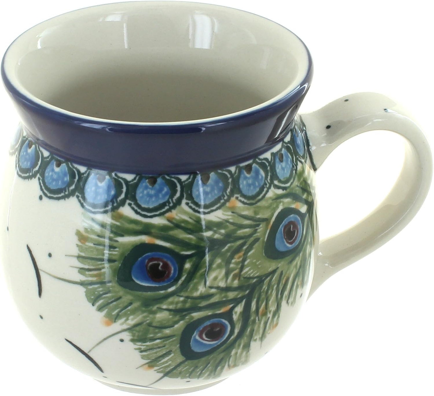 Unique Green Peacock Feather Bubble Mug for Coffee & Tea
