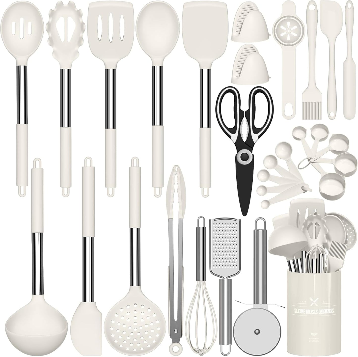 30 PCS Kitchen Utensils Set - Heat Resistant Silicone Tools