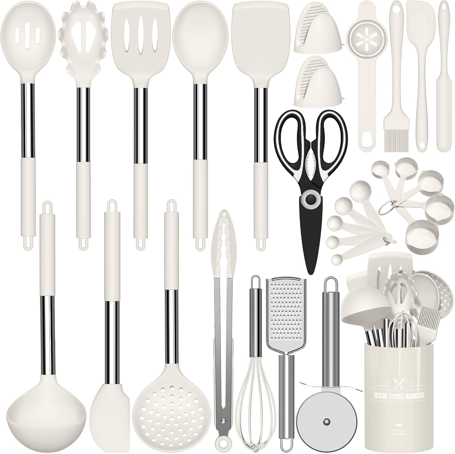 30 PCS Kitchen Utensils Set - Heat Resistant Silicone Tools