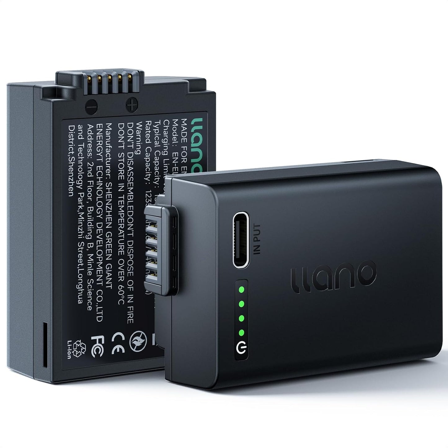 llano 2-Pack Aurora USB-C EN-EL25 Battery for Nikon Cameras