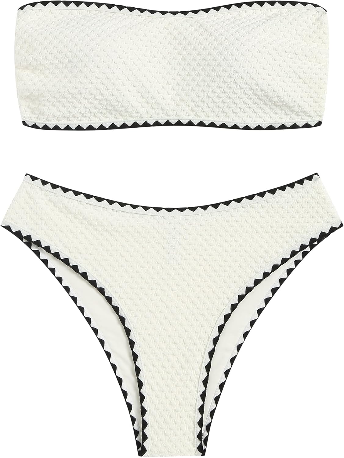 ZAFUL Women's High Cut Bandeau Bikini Set for Summer Fun