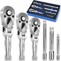 Stubby Flex Head Ratchet Set 6PCS - Compact Reach for Tight Spaces