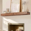 60in Fireplace Mantel 3in Thick Handmade Rustic Solid Wood - Floating