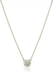 14k Gold Bezel Set Solitaire Adjustable Pendant Necklace Review