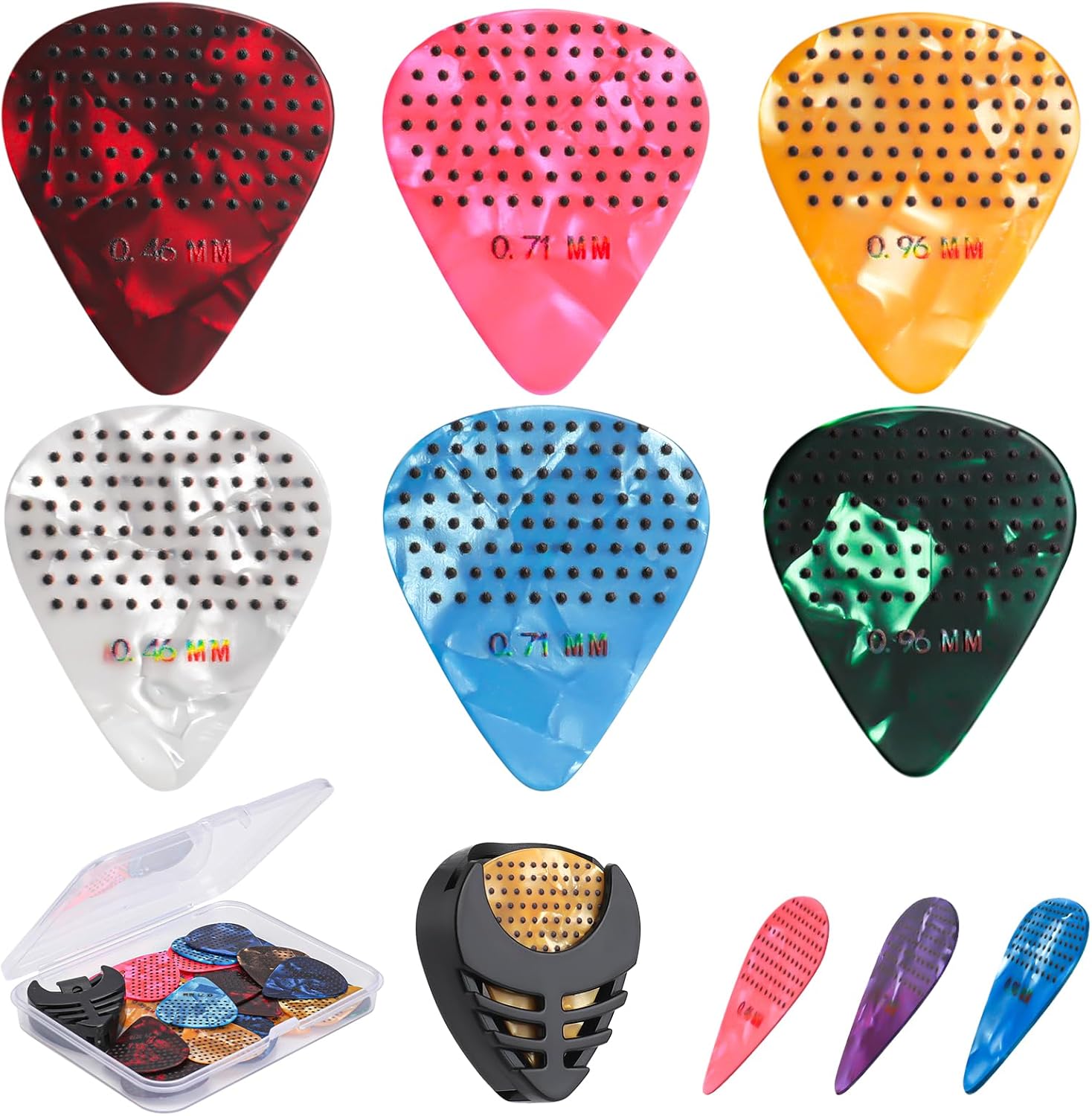 15pcs Colorful Non-slip Guitar Picks Set