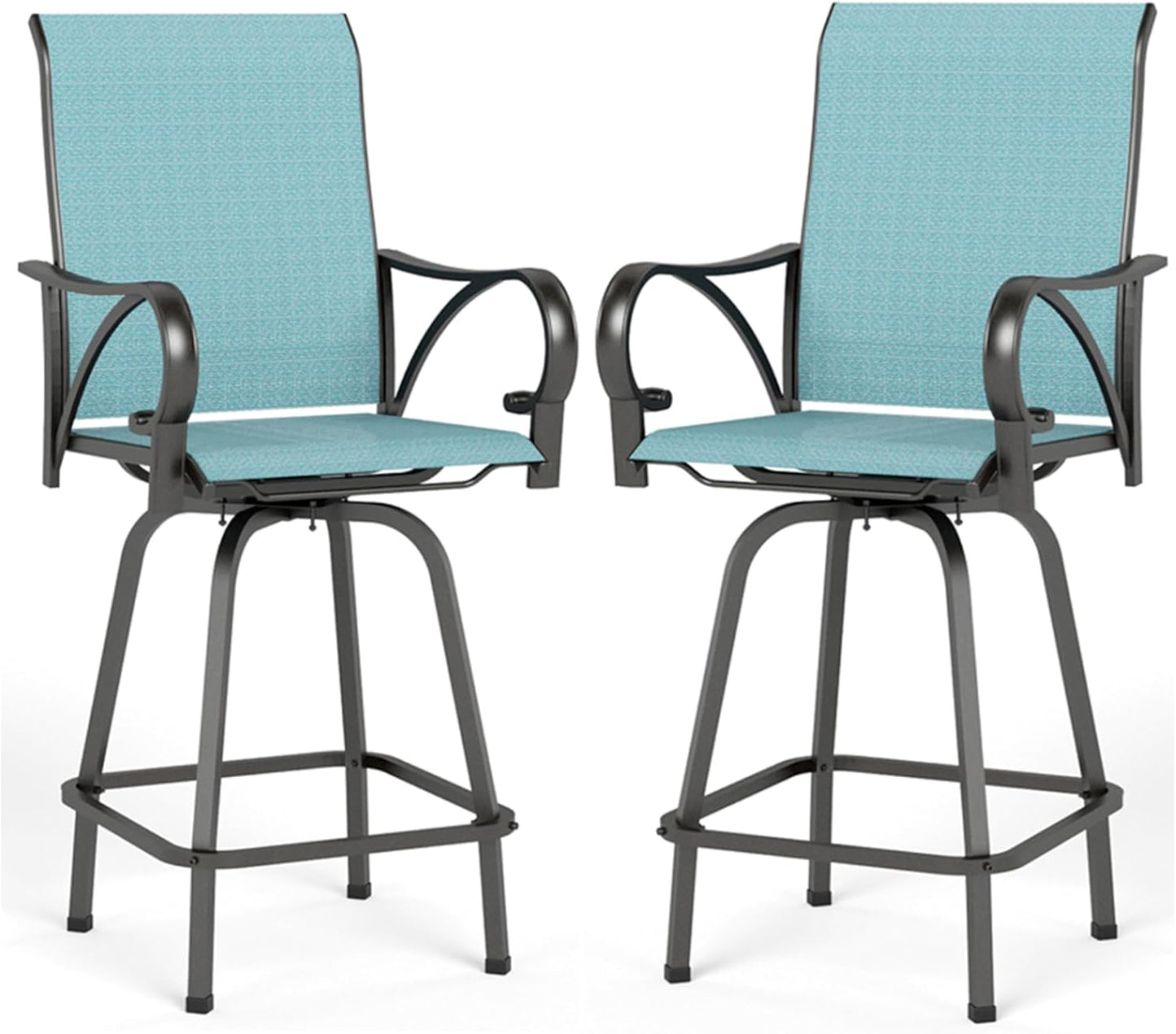 MFSTUDIO Outdoor Bar Stools Set of 2 for Stylish Patios