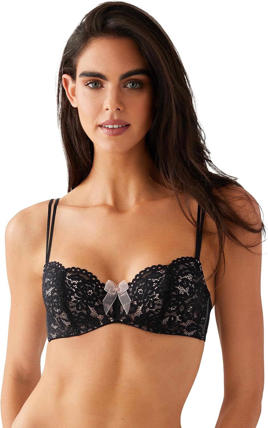 Ciao Bella Balconette Bra with Lace Overlay and Fishnet Wings
